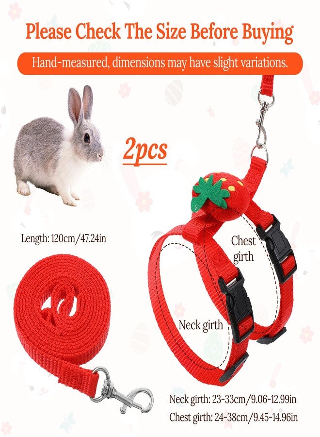 Matwsec 2PCS Bunny Harness and Leash Guinea Pig Leash Rabbit Bunny Leash Kitten Harness and Leash Set for Guinea Pig Ferret Cat Puppy Duck Small Pets Outdoor Walking - Image 2